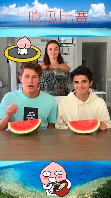 男孩吃瓜比赛视频,男孩吃瓜比赛嗨翻全场
